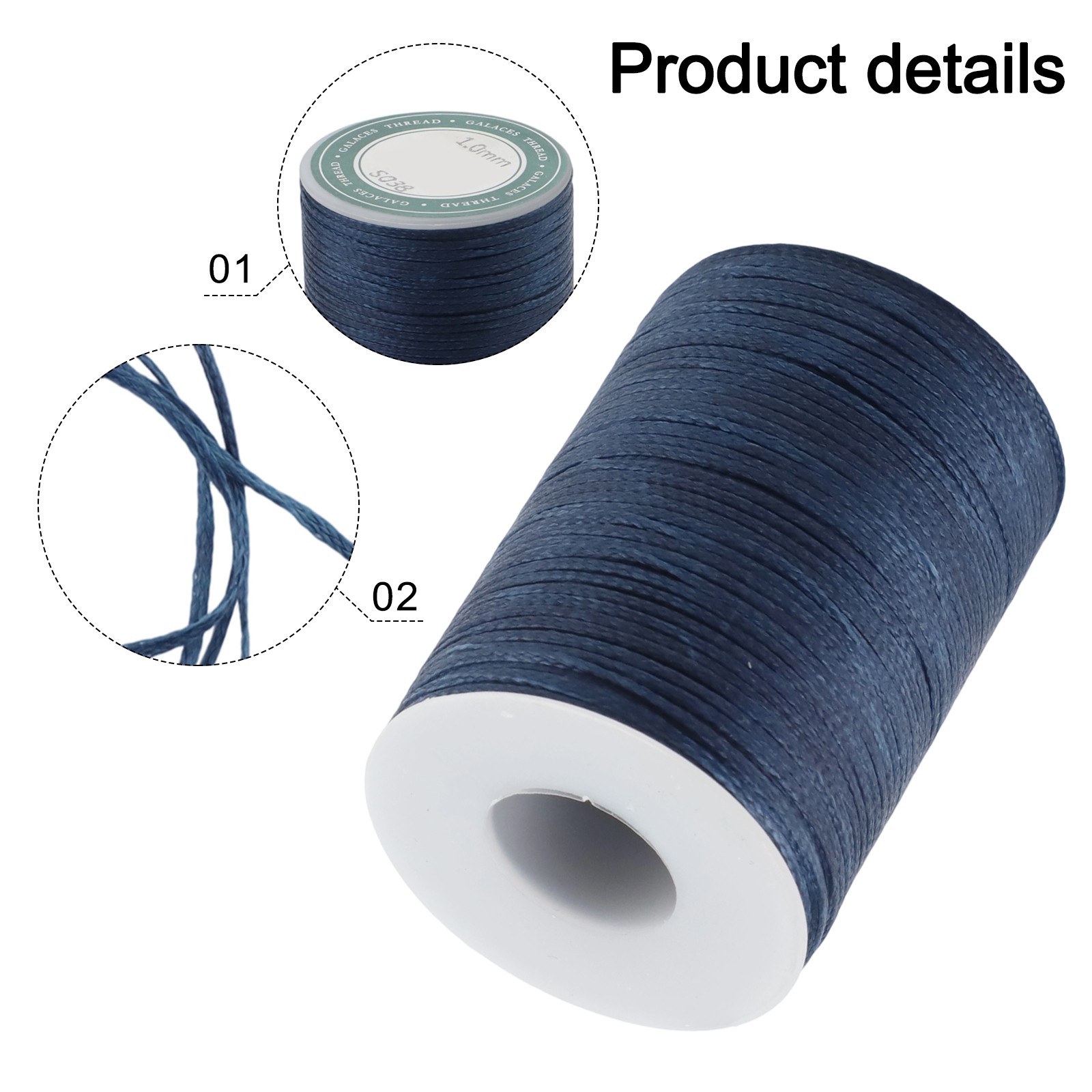 Waxed Thread Sewing Stitching Solid 1.0mm 210D 21 Colors 70M Meter DIY - Picture 42 of 67