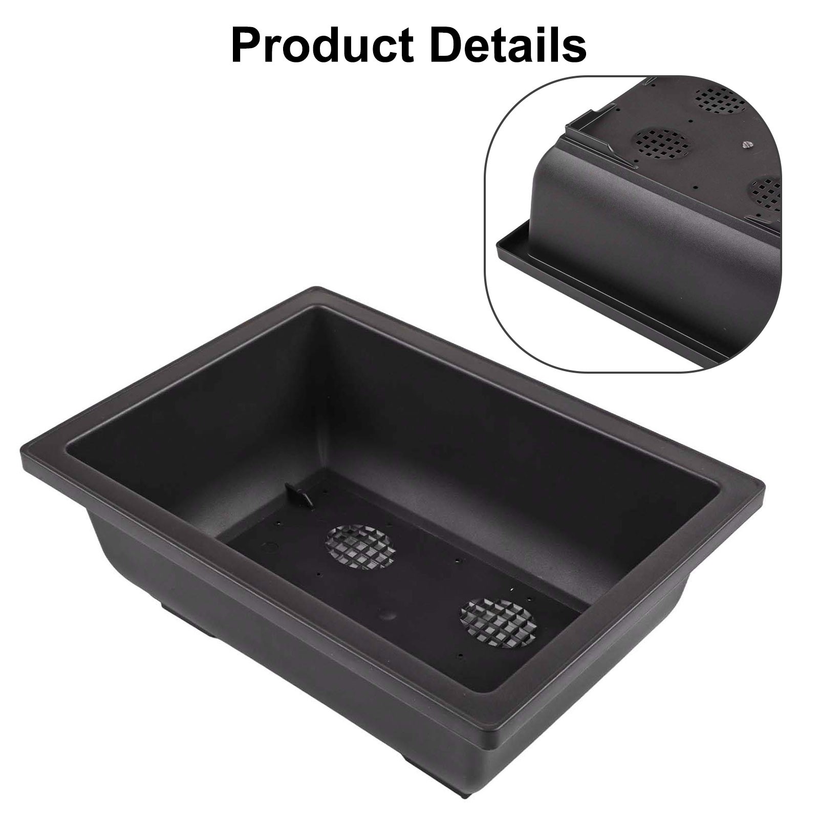 Indoor Space Rectangular Plastic Flower Pot Elegant Look Matching Tray Included - Picture 13 of 25