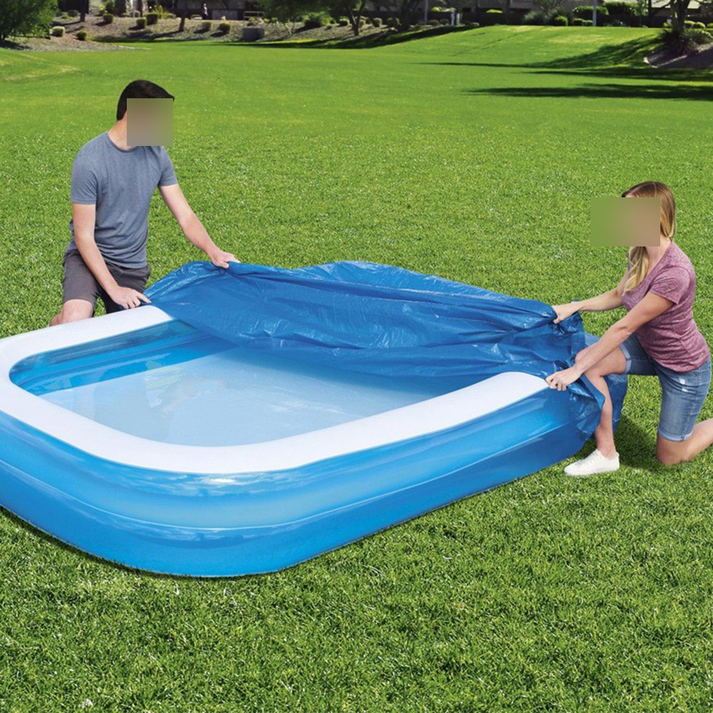Square inflatable swimming pool cover swimming pool dust cover thickened PE - Picture 16 of 16