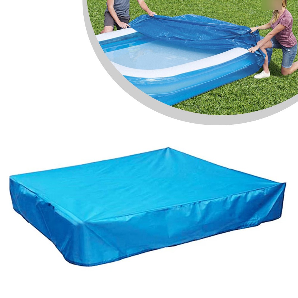 Square inflatable swimming pool cover swimming pool dust cover thickened PE - Picture 10 of 16