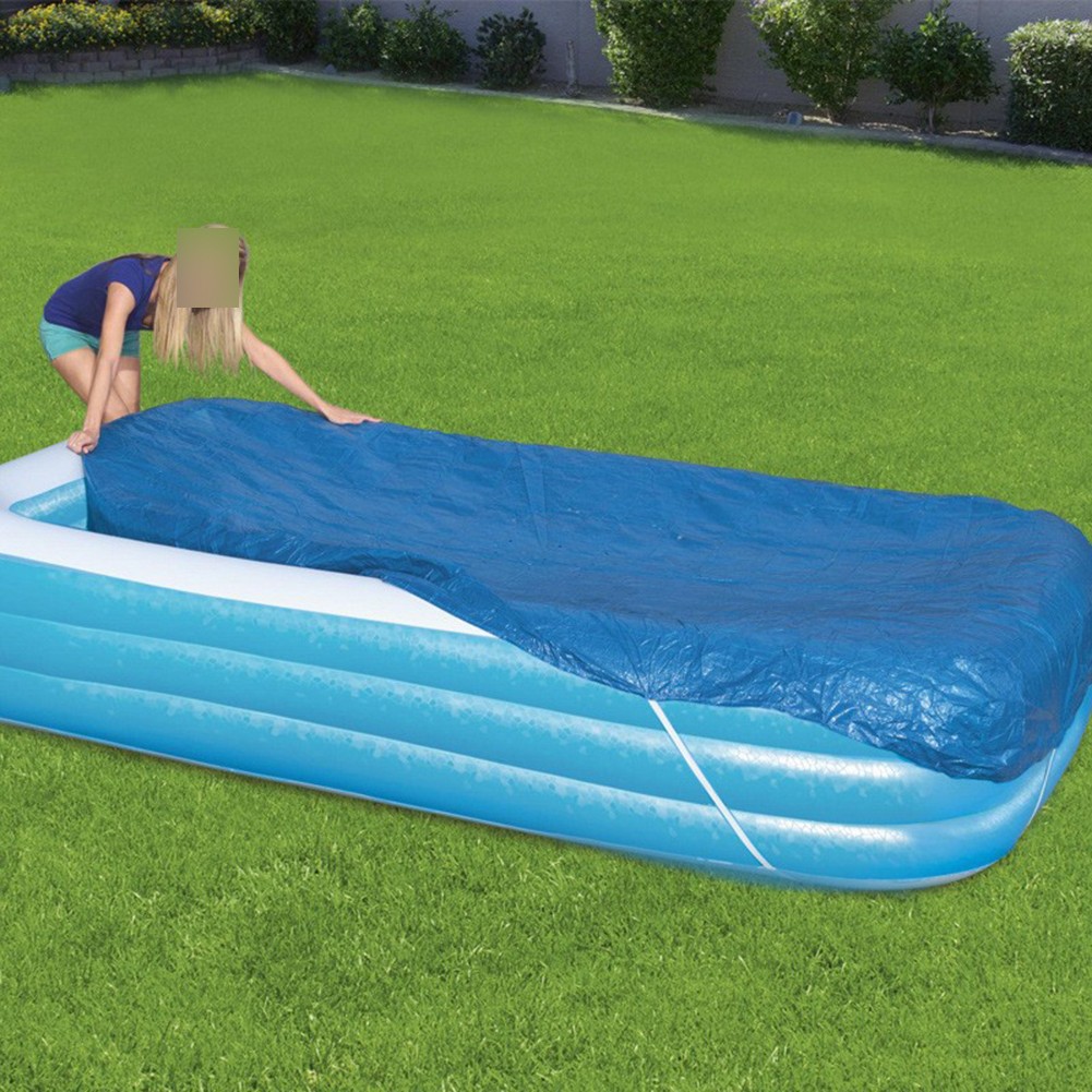 Square inflatable swimming pool cover swimming pool dust cover thickened PE - Picture 12 of 16