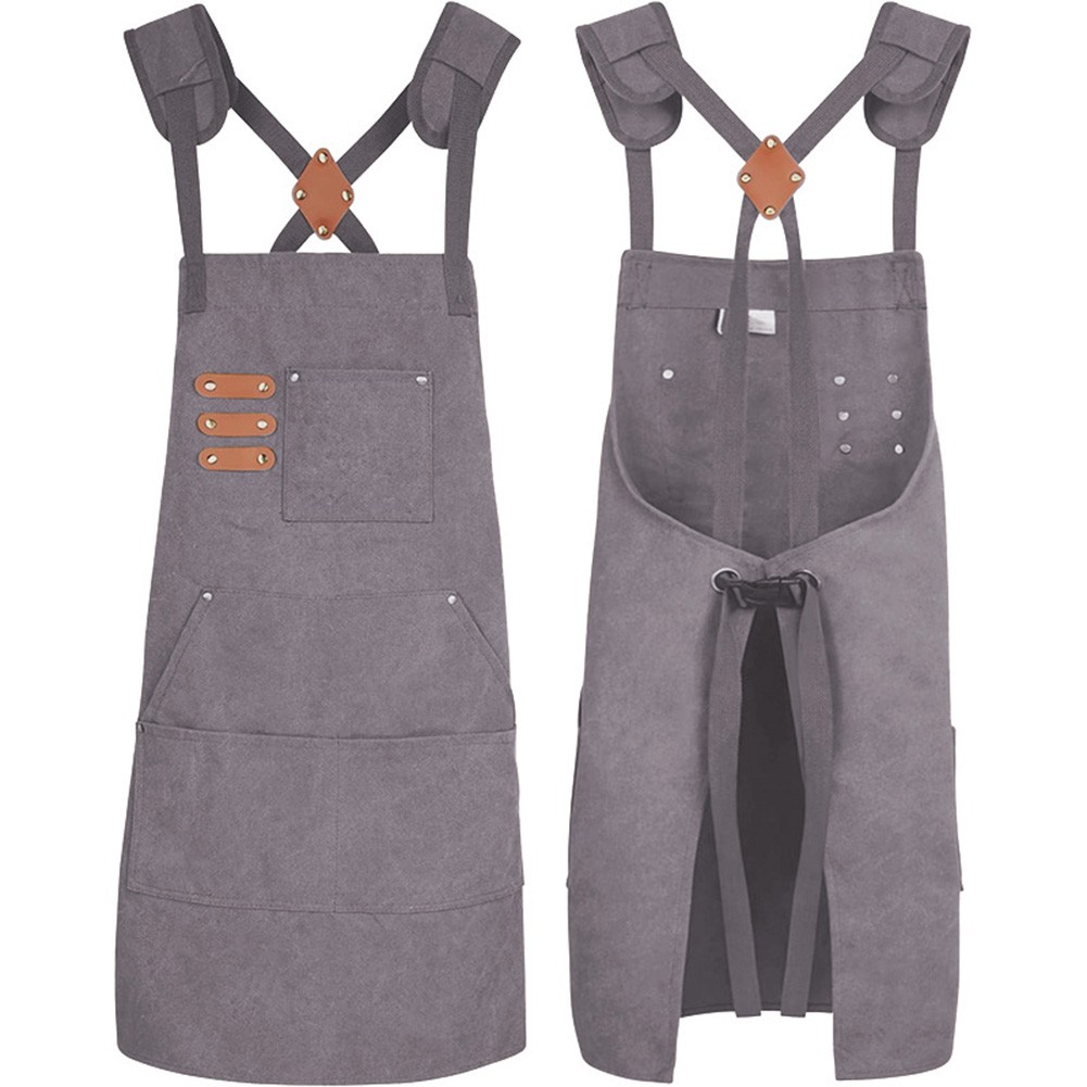 Adjustable Crossback Thick Canvas Apron for Men and Women in Various Scenarios