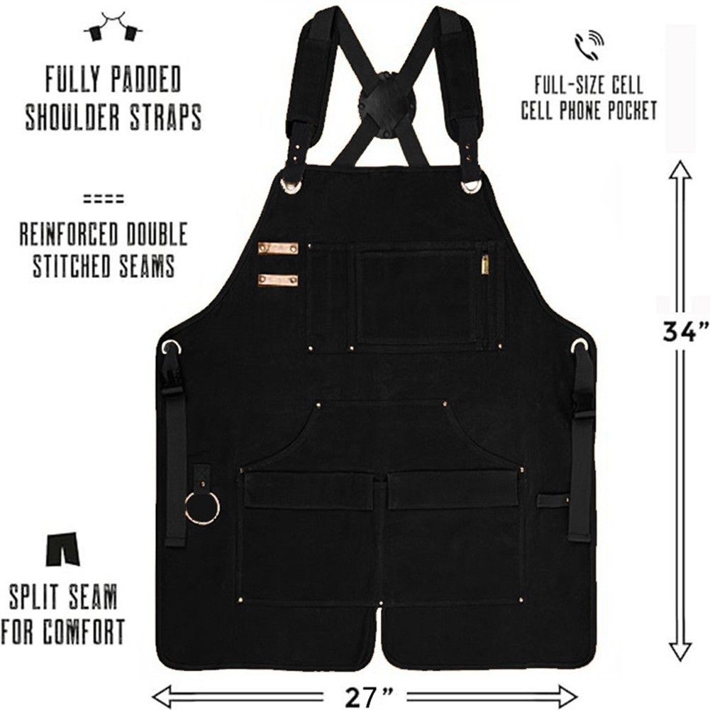 Canvas Work Apron Gardening Apron Scratch-resistant Thick Canvas Material