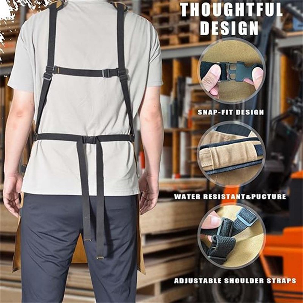 Heavy Duty Work Apron for Carpenters with Waterproof Function and Tool Pockets