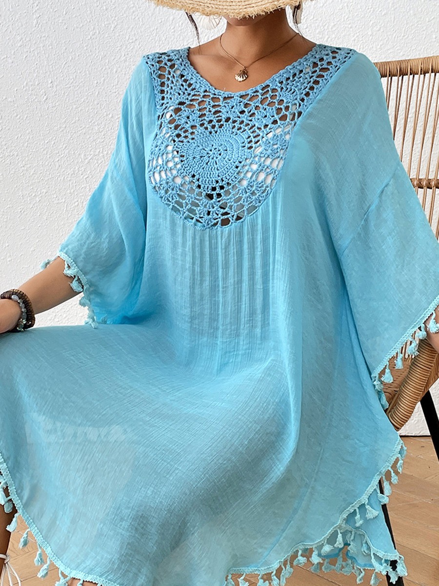 Elasticity Slight Casual Beach Setting Beach Blouse Casual Beach Wear Loose Fit - Picture 15 of 24
