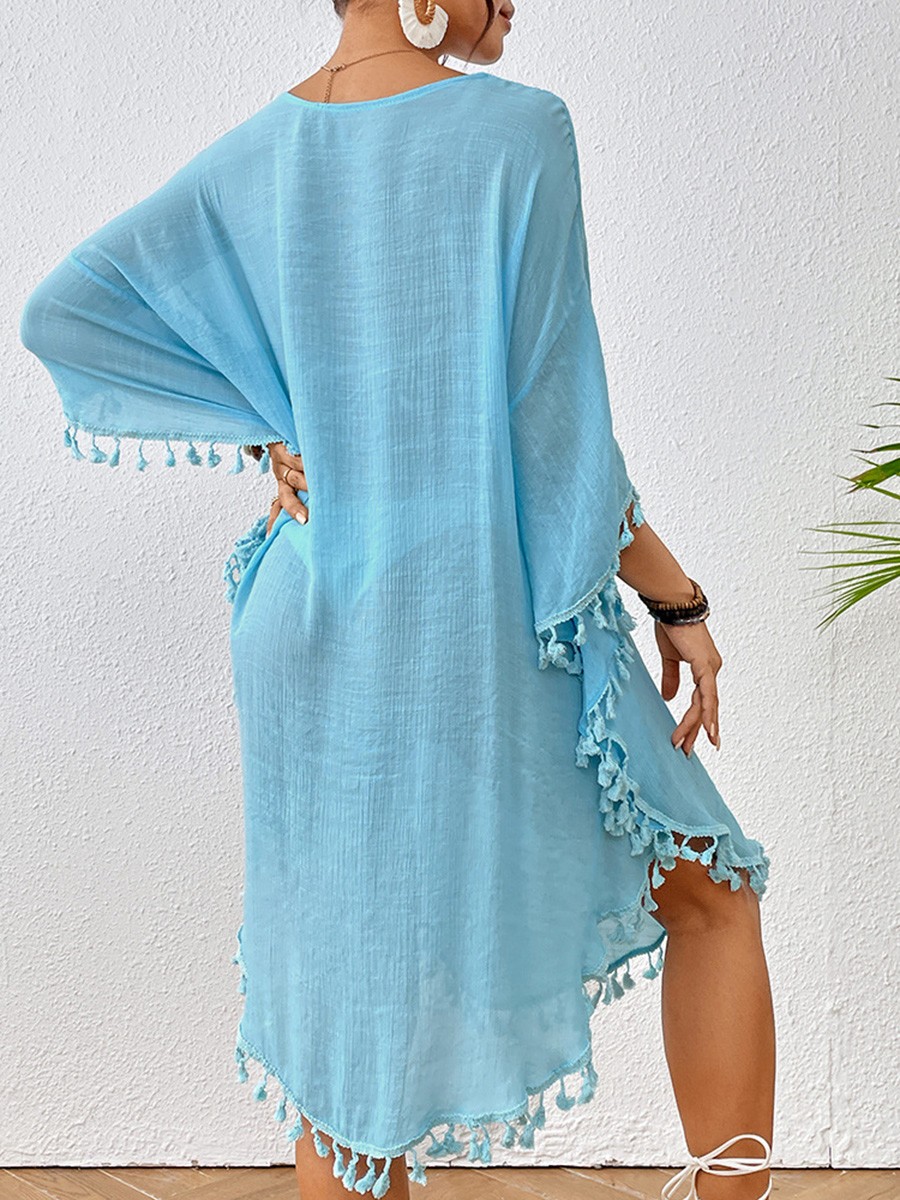 Elasticity Slight Casual Beach Setting Beach Blouse Casual Beach Wear Loose Fit - Picture 19 of 24