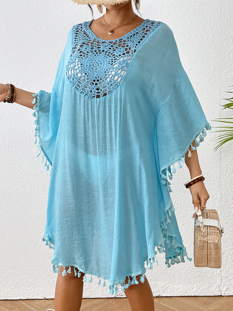 Elasticity Slight Casual Beach Setting Beach Blouse Casual Beach Wear Loose Fit - Picture 14 of 24