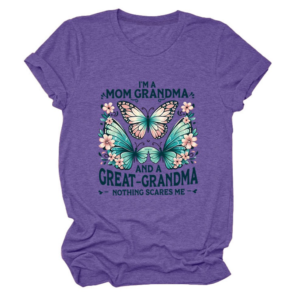 Colorful Women's Cotton TShirt with Butterfly Print for Summer Outings - Picture 72 of 107