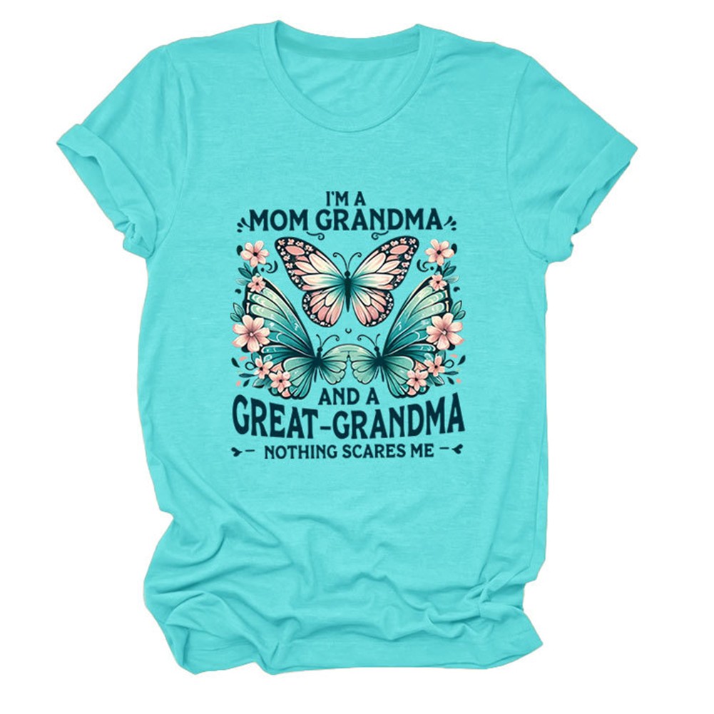Colorful Women's Cotton TShirt with Butterfly Print for Summer Outings - Picture 40 of 107