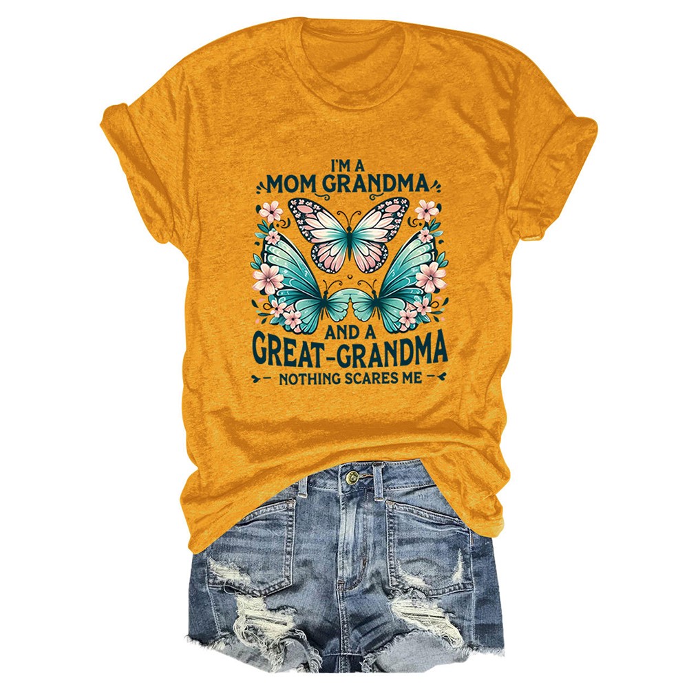 Colorful Women's Cotton TShirt with Butterfly Print for Summer Outings - Picture 23 of 107