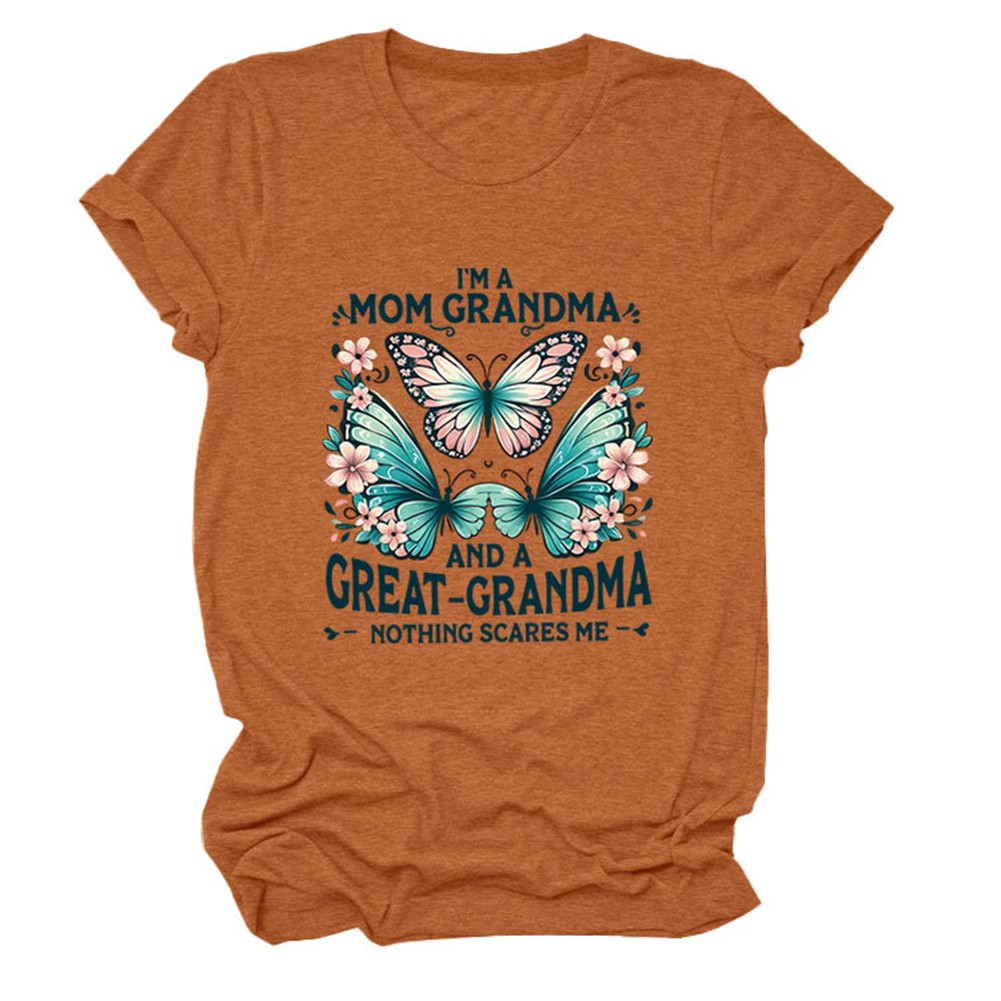 Colorful Women's Cotton TShirt with Butterfly Print for Summer Outings - Picture 104 of 107