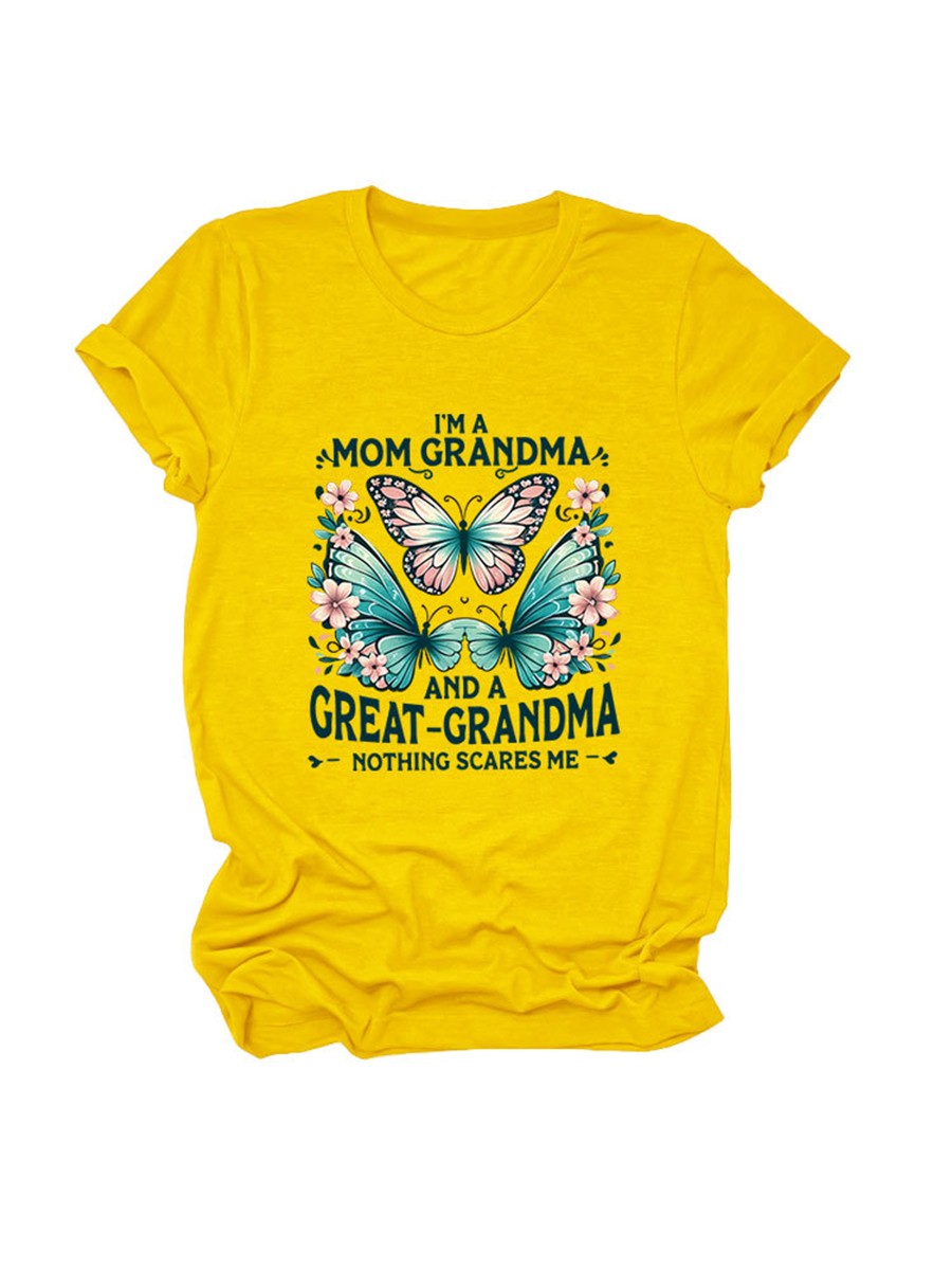 Colorful Women's Cotton TShirt with Butterfly Print for Summer Outings - Picture 29 of 107
