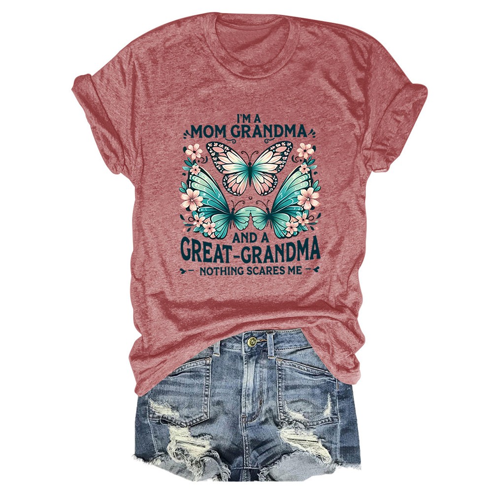 Colorful Women's Cotton TShirt with Butterfly Print for Summer Outings - Picture 47 of 107