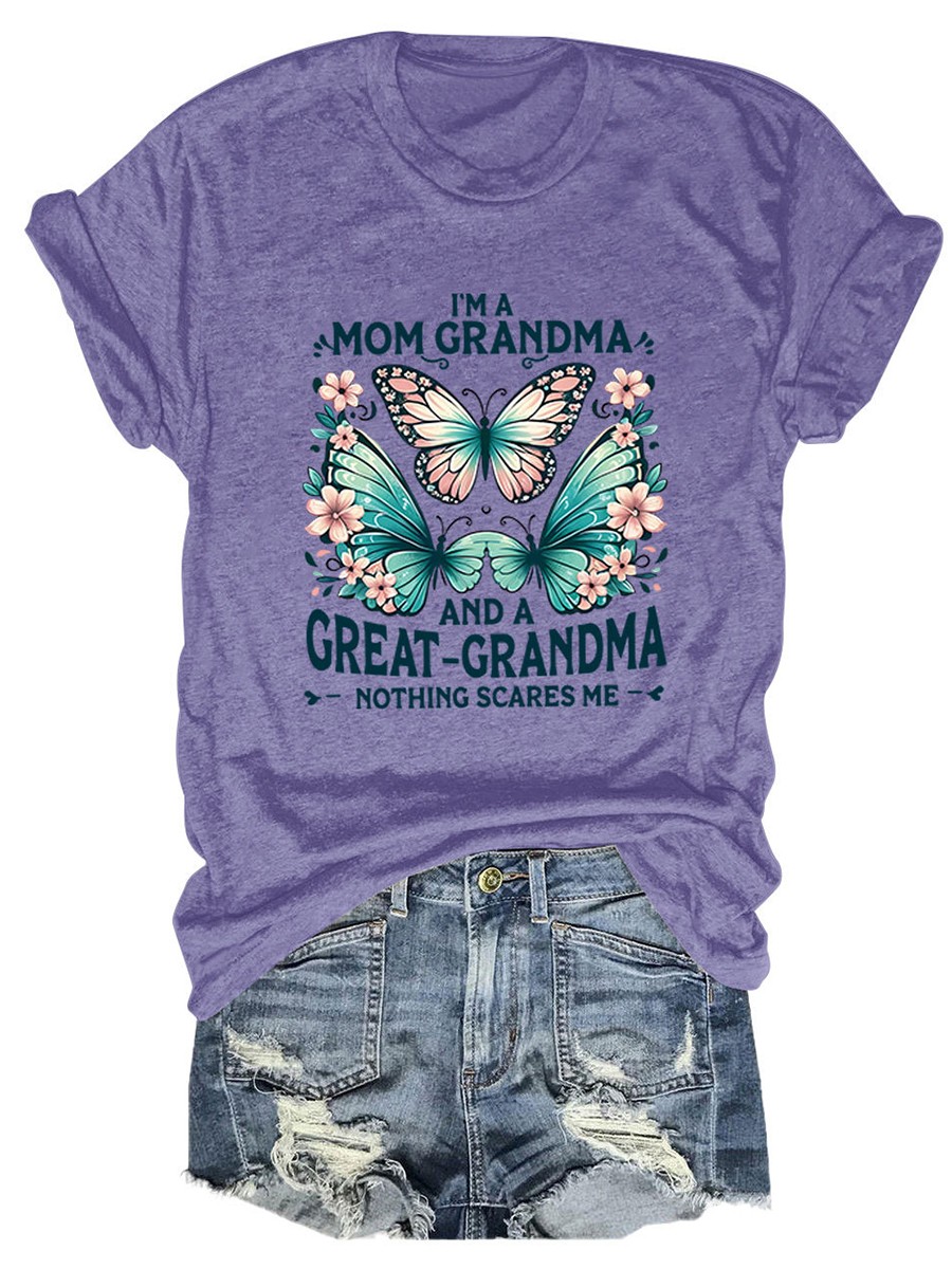 Colorful Women's Cotton TShirt with Butterfly Print for Summer Outings - Picture 74 of 107