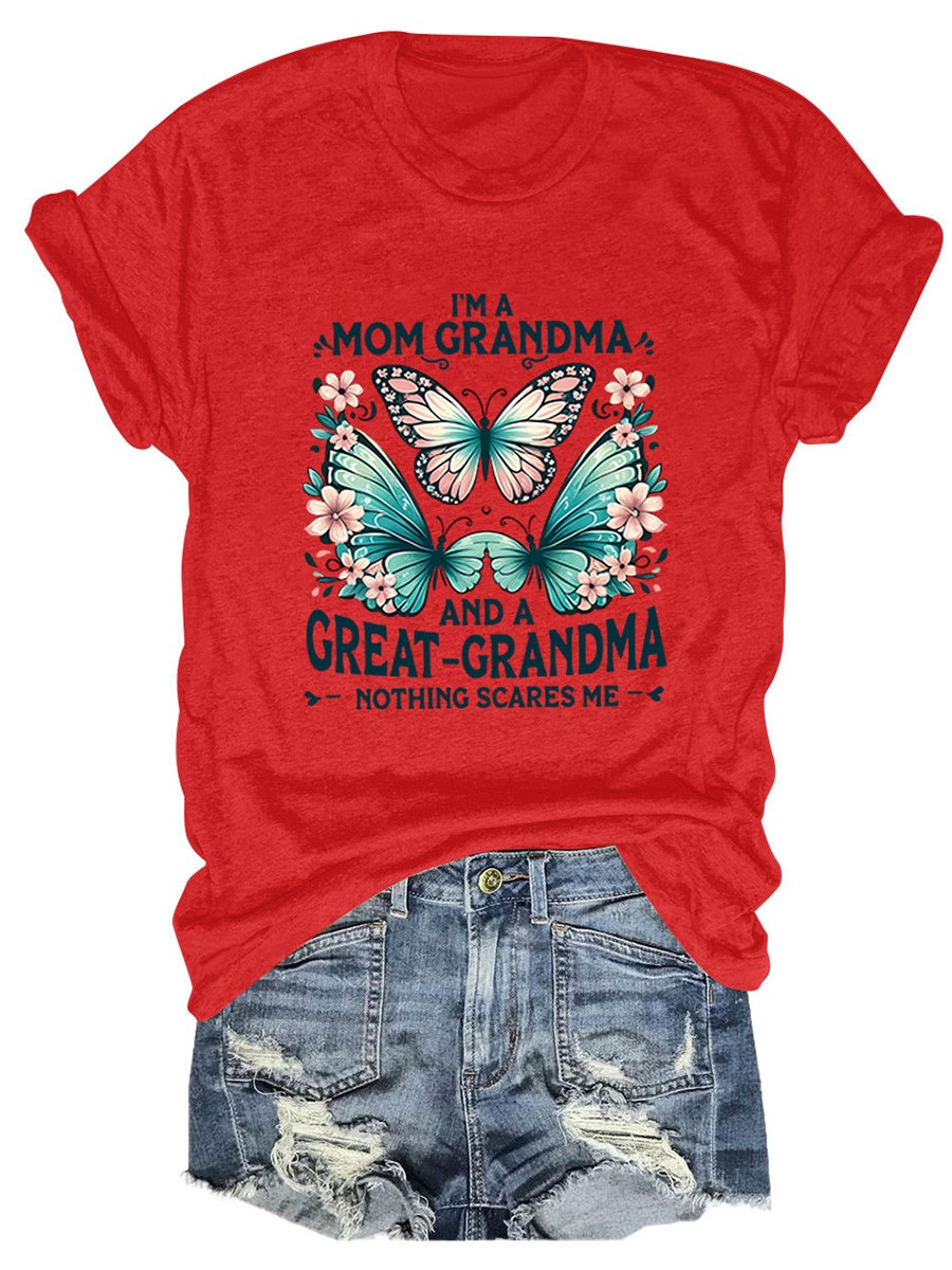 Colorful Women's Cotton TShirt with Butterfly Print for Summer Outings - Picture 98 of 107