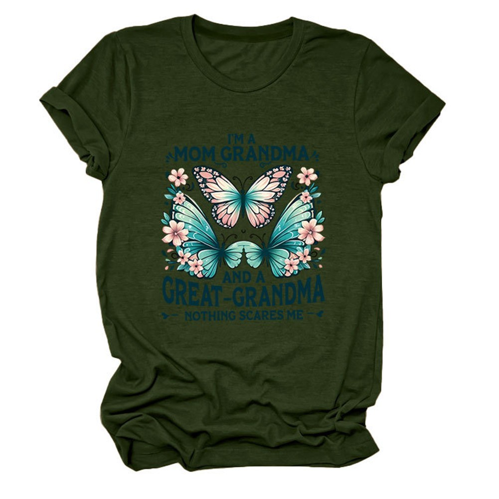 Colorful Women's Cotton TShirt with Butterfly Print for Summer Outings - Picture 52 of 107