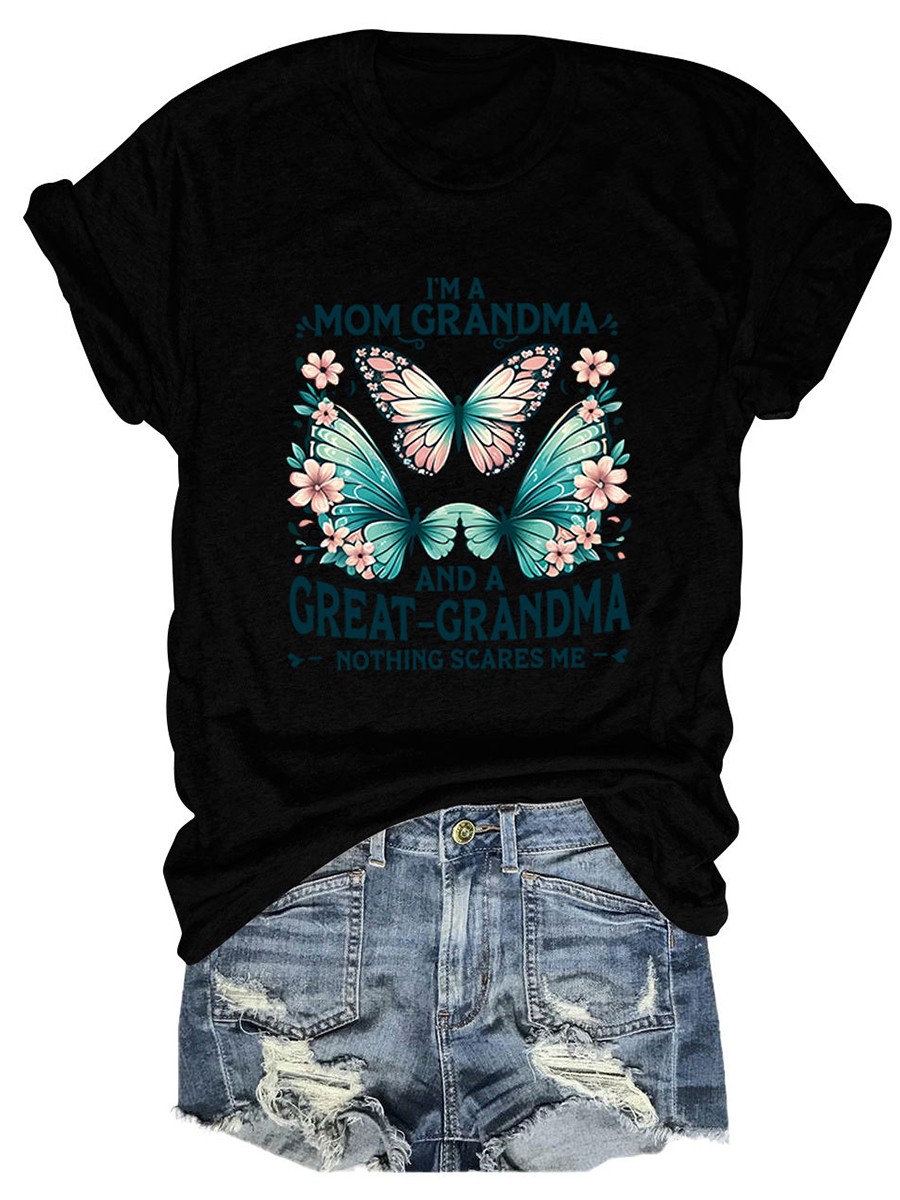 Colorful Women's Cotton TShirt with Butterfly Print for Summer Outings - Picture 58 of 107