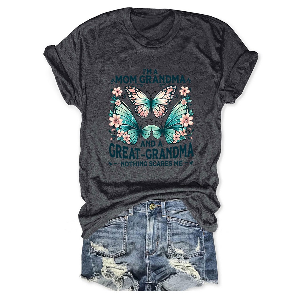 Colorful Women's Cotton TShirt with Butterfly Print for Summer Outings - Picture 83 of 107