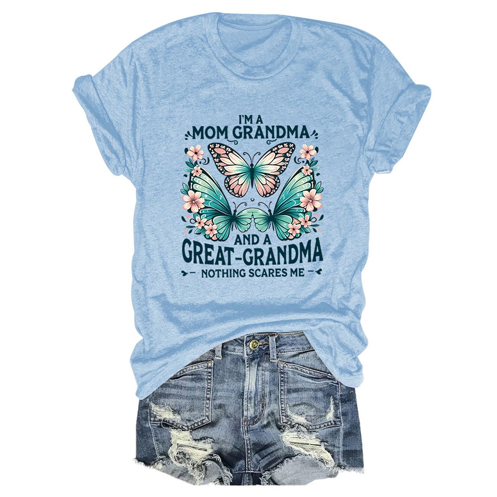 Colorful Women's Cotton TShirt with Butterfly Print for Summer Outings - Picture 79 of 107