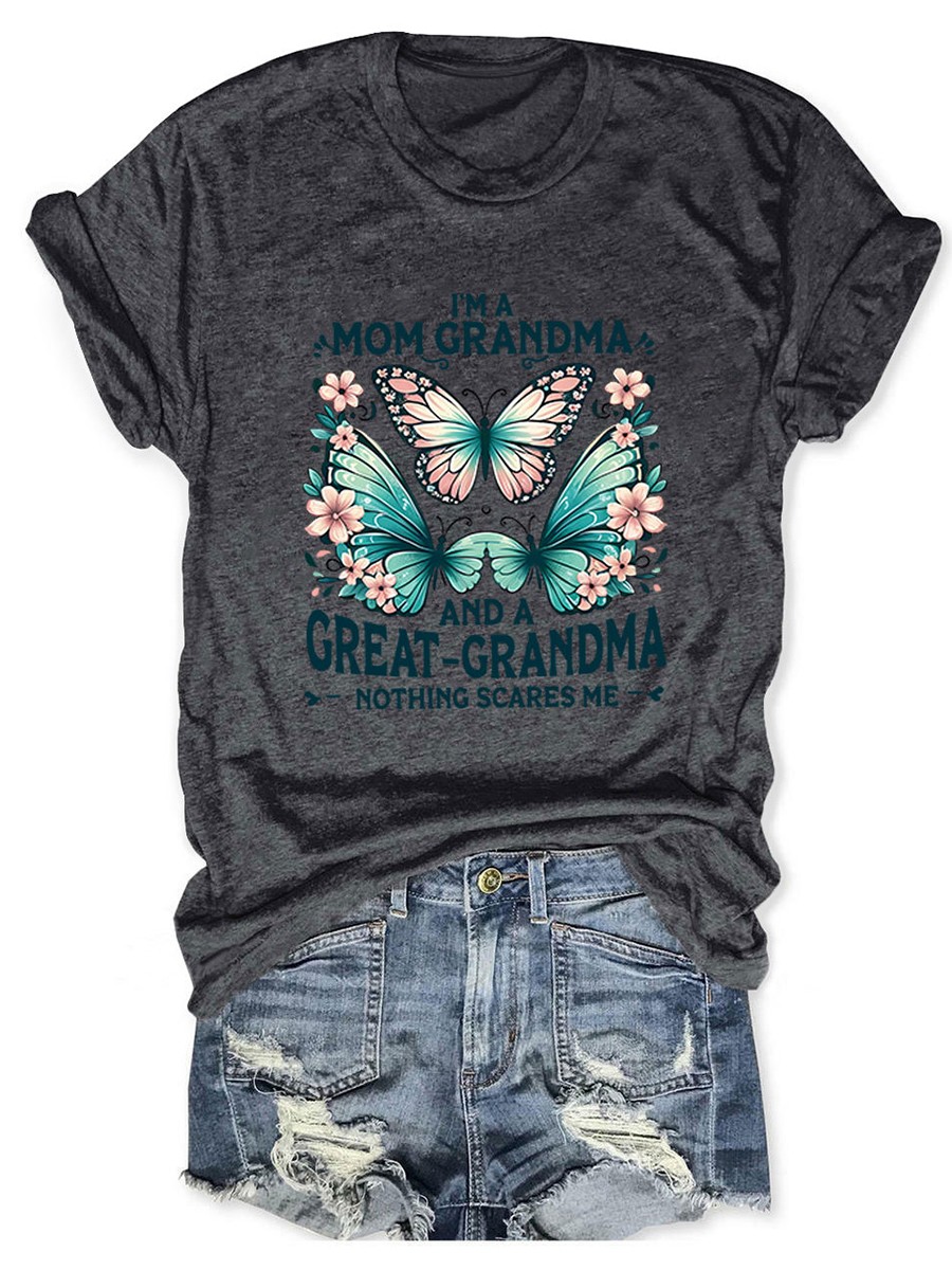 Colorful Women's Cotton TShirt with Butterfly Print for Summer Outings - Picture 82 of 107