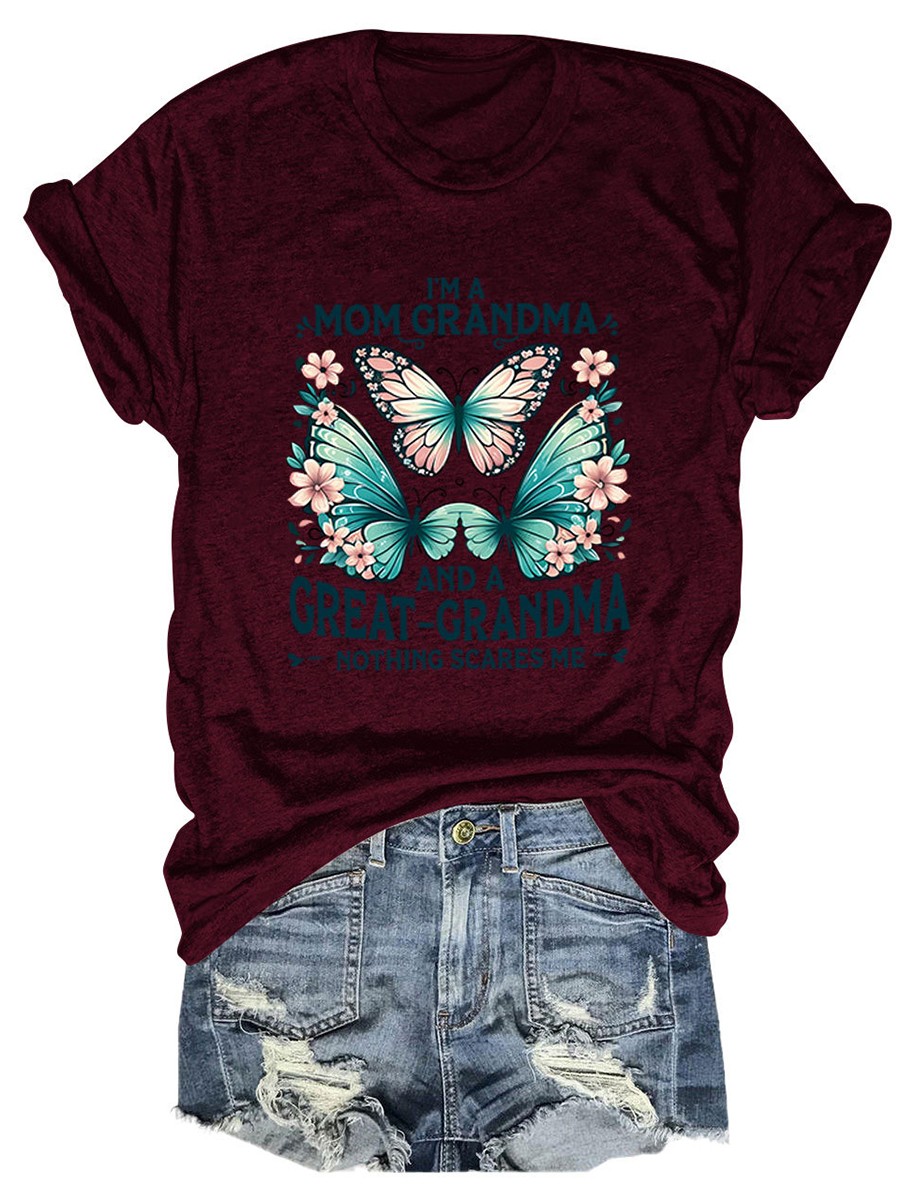 Colorful Women's Cotton TShirt with Butterfly Print for Summer Outings - Picture 50 of 107