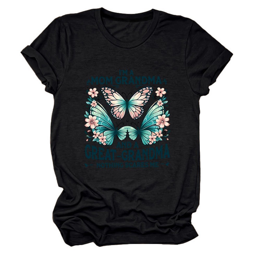Colorful Women's Cotton TShirt with Butterfly Print for Summer Outings - Picture 56 of 107