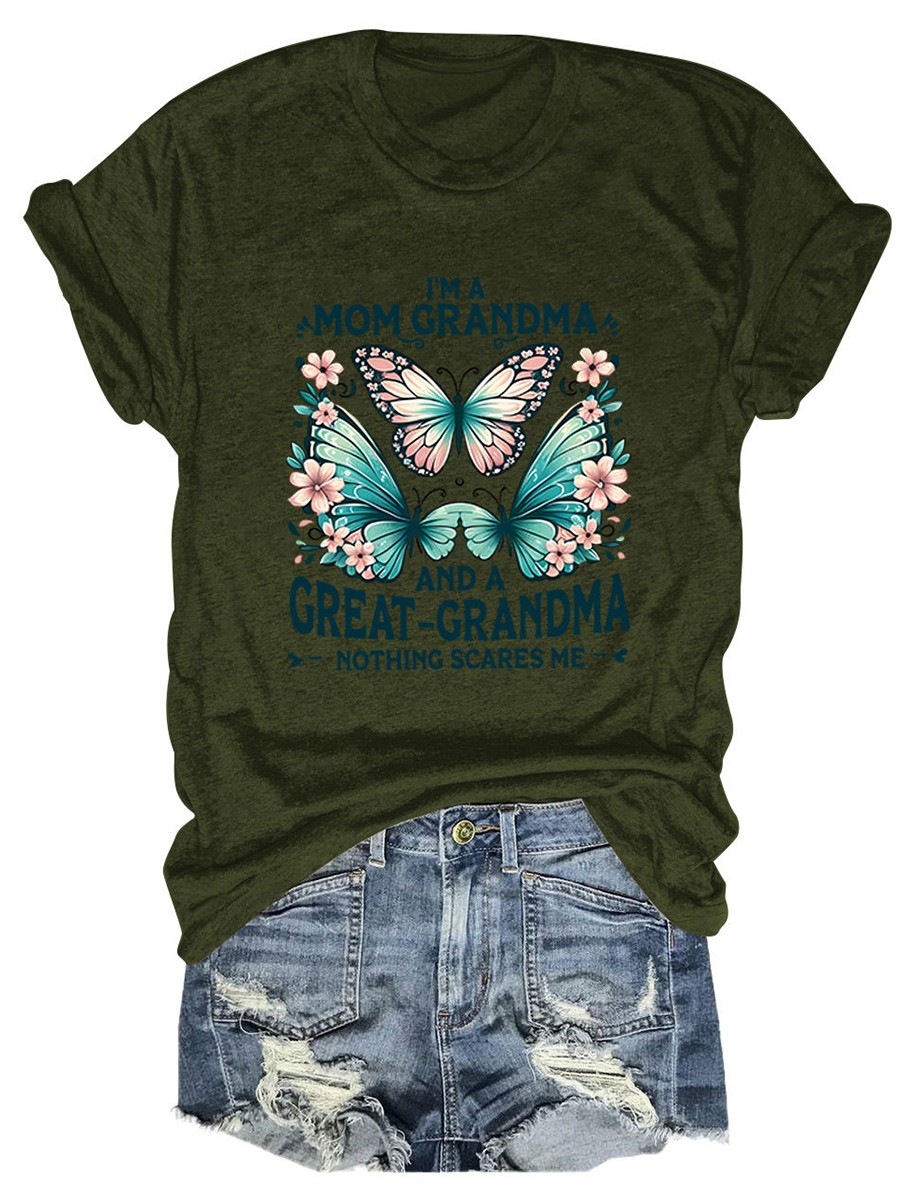 Colorful Women's Cotton TShirt with Butterfly Print for Summer Outings - Picture 54 of 107