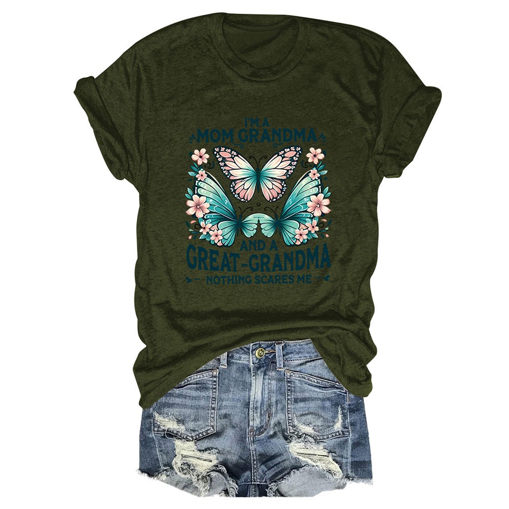 Colorful Women's Cotton TShirt with Butterfly Print for Summer Outings - Picture 55 of 107