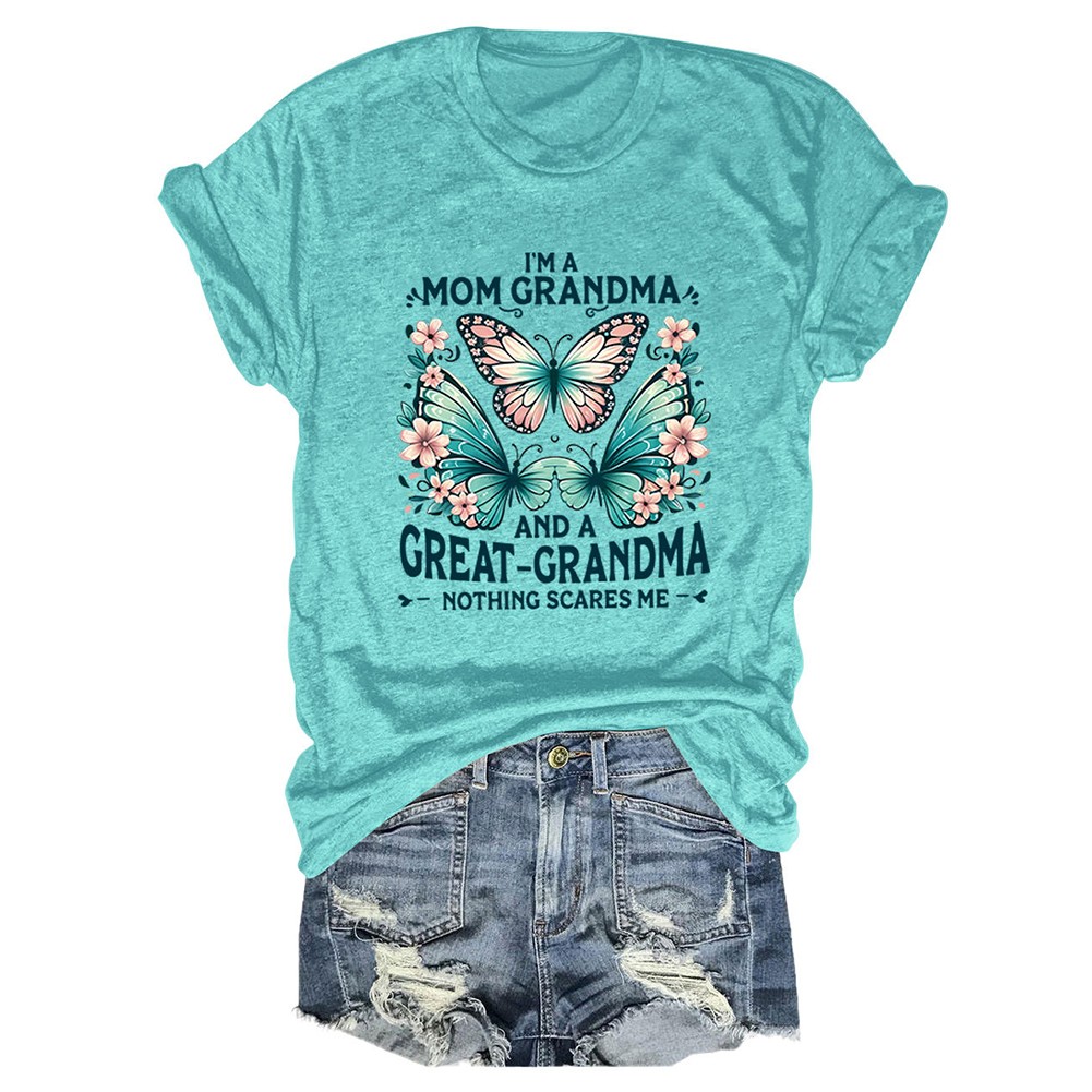 Colorful Women's Cotton TShirt with Butterfly Print for Summer Outings - Picture 43 of 107
