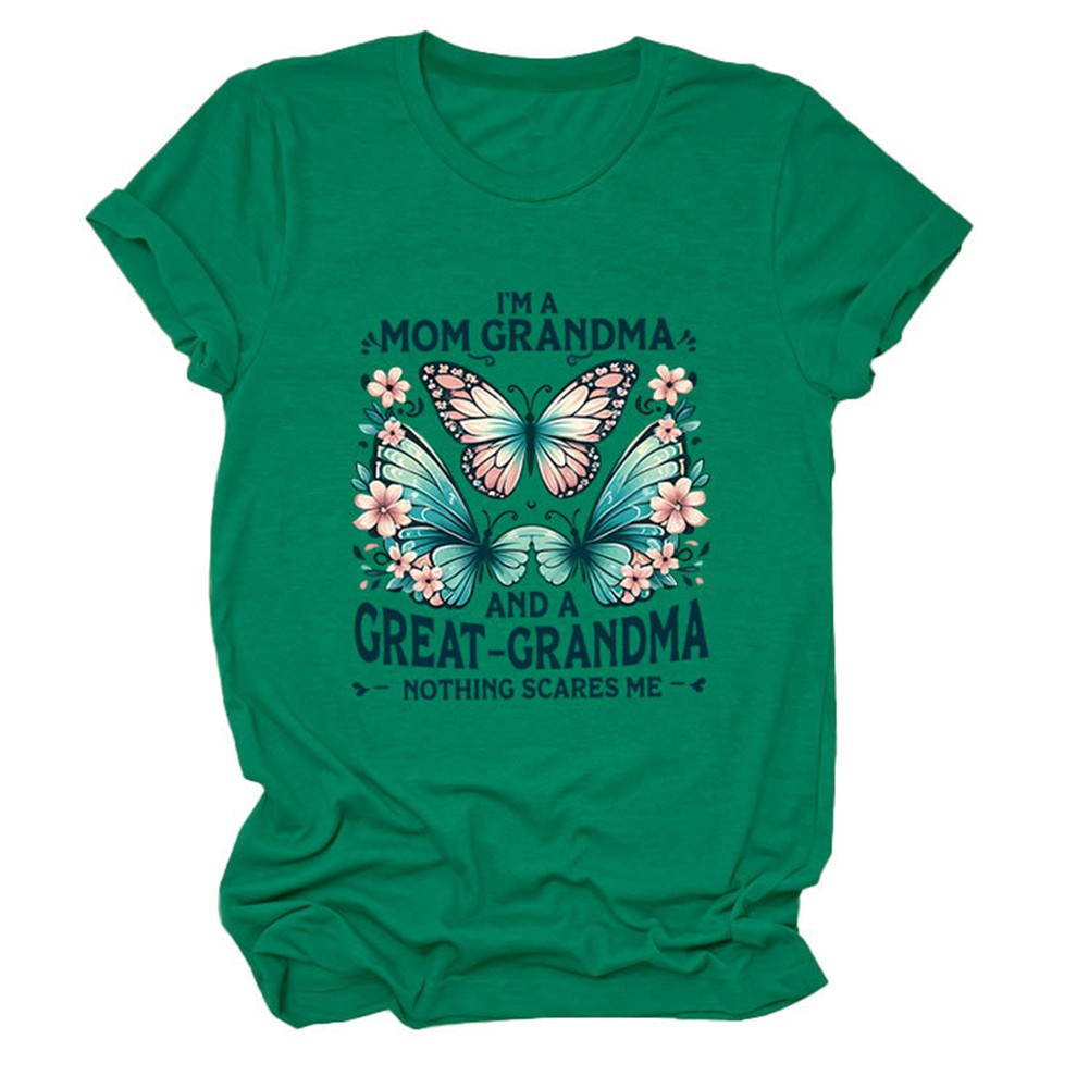 Colorful Women's Cotton TShirt with Butterfly Print for Summer Outings - Picture 84 of 107