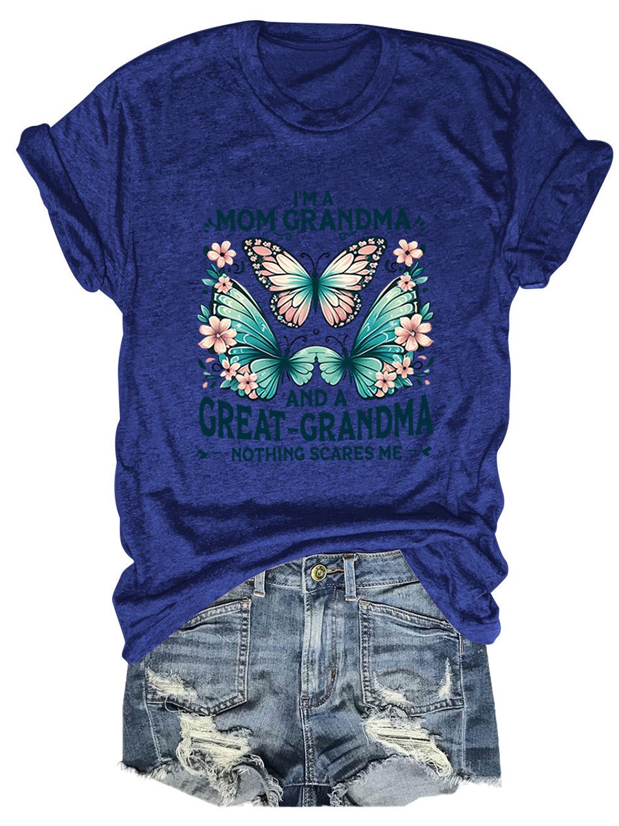 Colorful Women's Cotton TShirt with Butterfly Print for Summer Outings - Picture 66 of 107