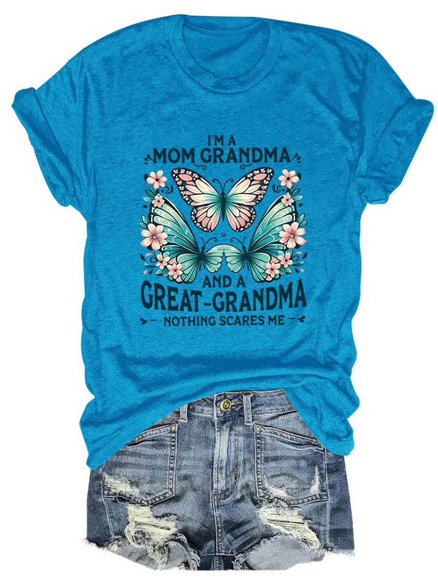 Colorful Women's Cotton TShirt with Butterfly Print for Summer Outings - Picture 94 of 107