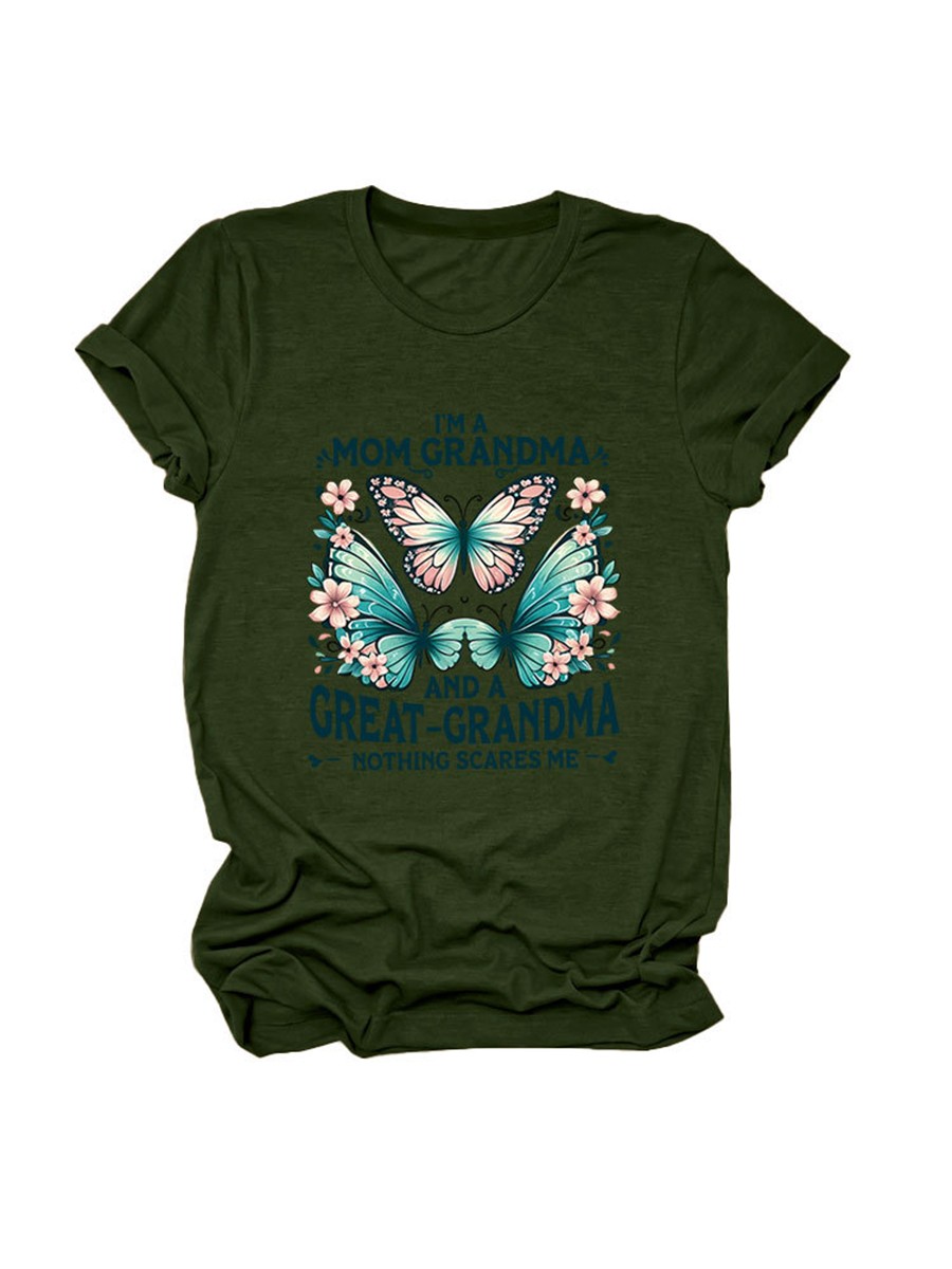 Colorful Women's Cotton TShirt with Butterfly Print for Summer Outings - Picture 53 of 107