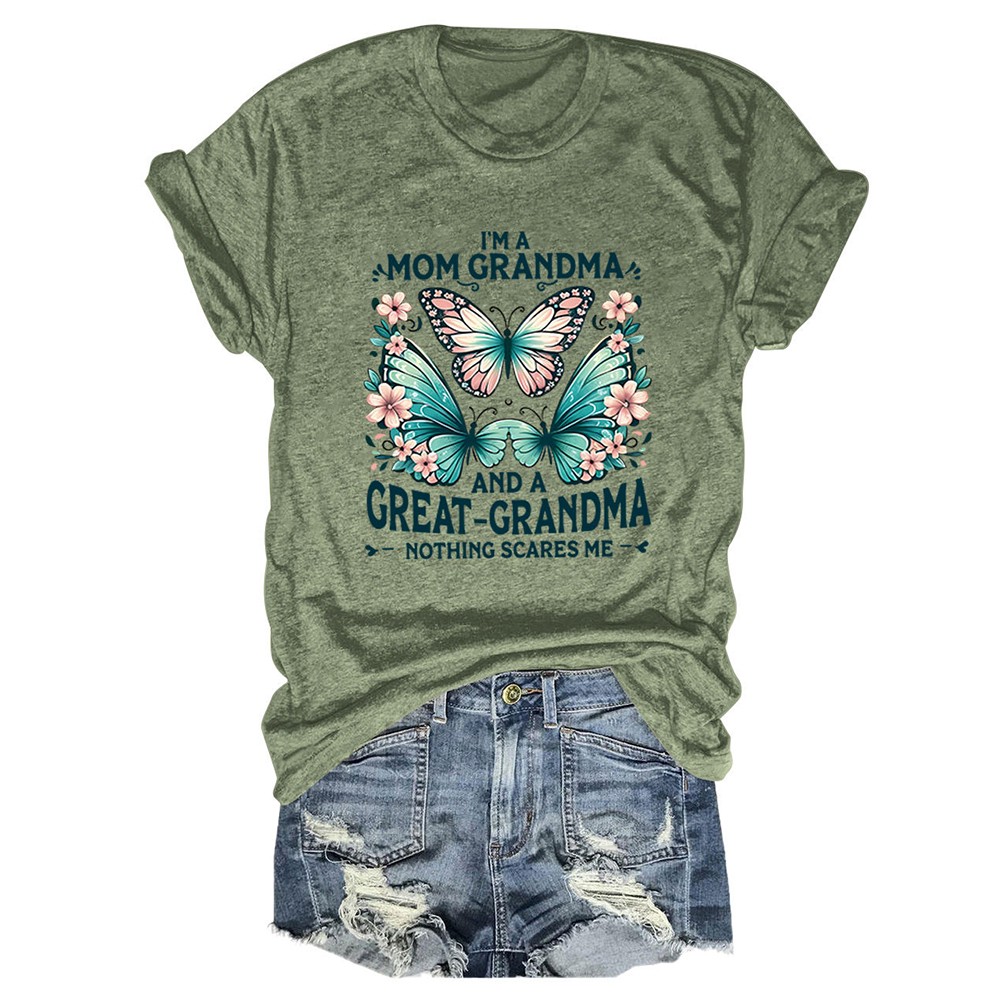 Colorful Women's Cotton TShirt with Butterfly Print for Summer Outings - Picture 103 of 107