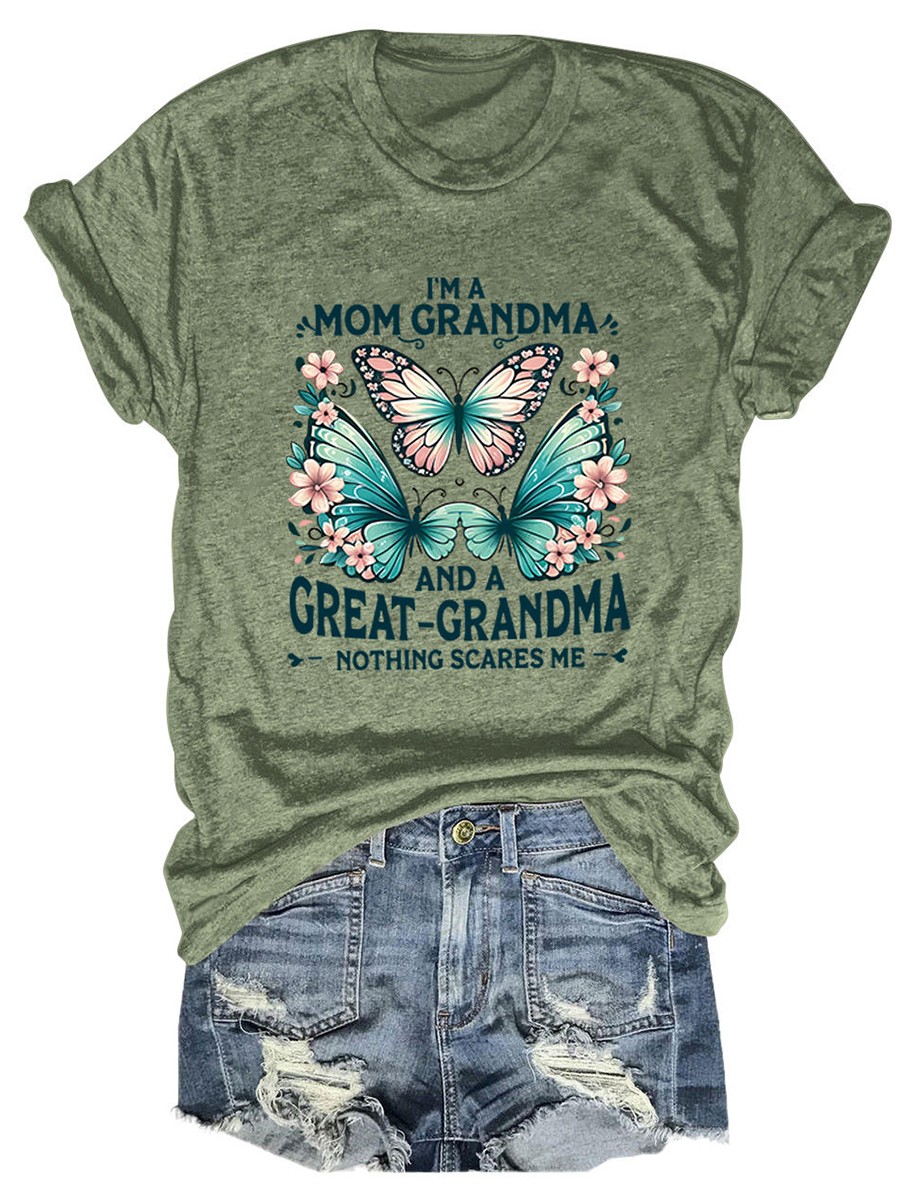 Colorful Women's Cotton TShirt with Butterfly Print for Summer Outings - Picture 102 of 107
