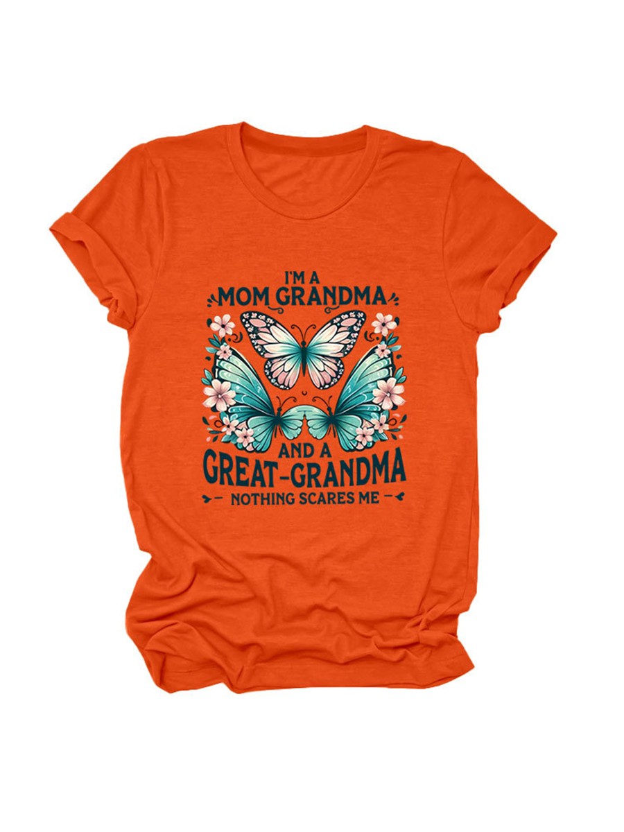 Colorful Women's Cotton TShirt with Butterfly Print for Summer Outings - Picture 89 of 107