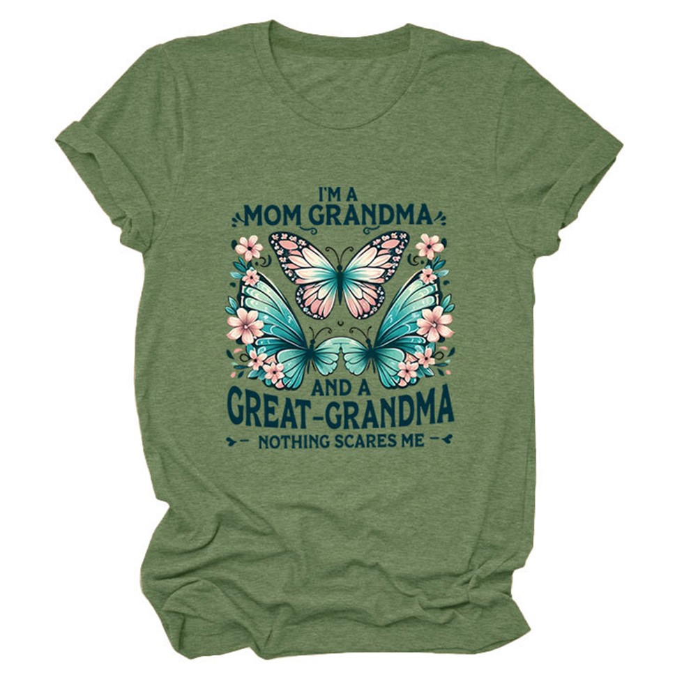 Colorful Women's Cotton TShirt with Butterfly Print for Summer Outings - Picture 100 of 107