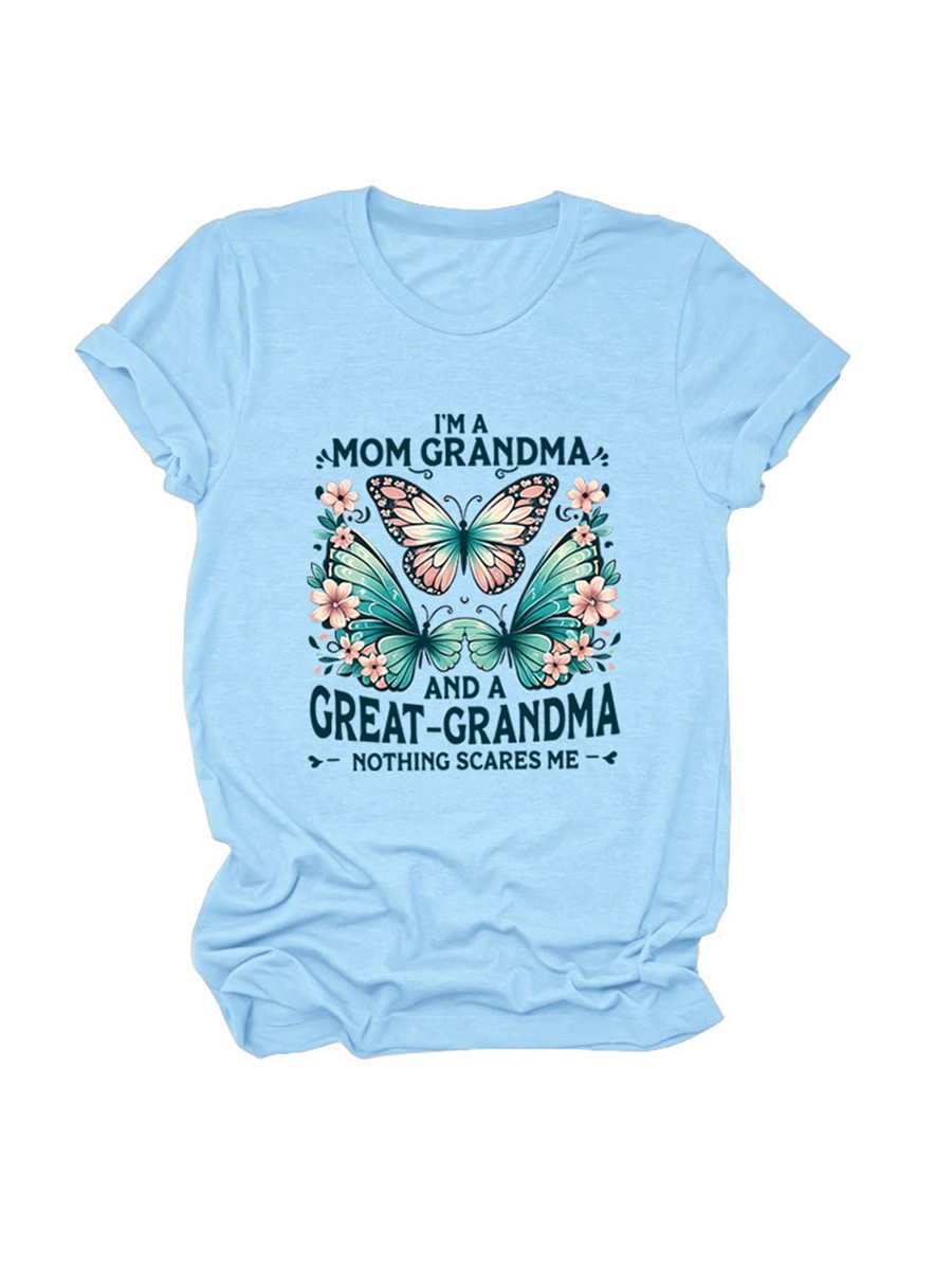 Colorful Women's Cotton TShirt with Butterfly Print for Summer Outings - Picture 77 of 107