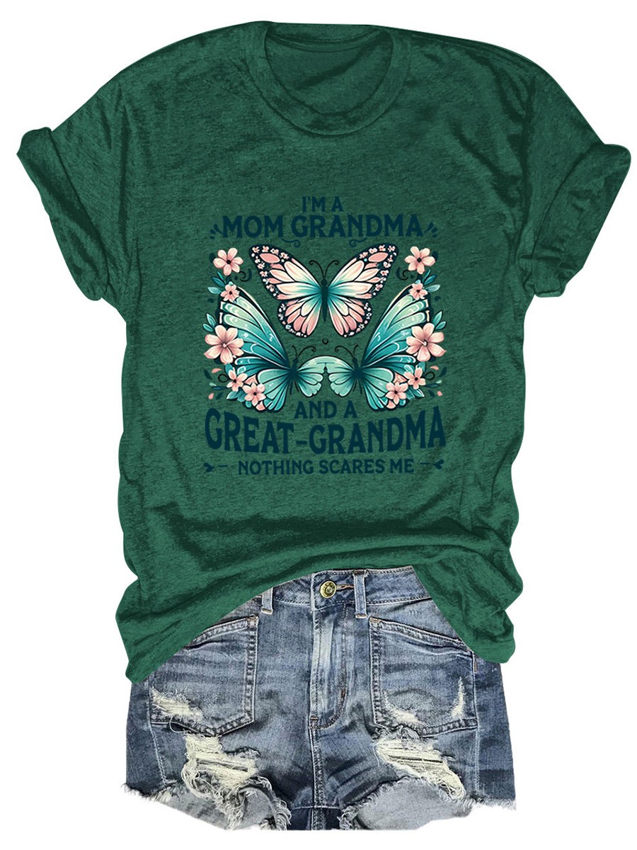 Colorful Women's Cotton TShirt with Butterfly Print for Summer Outings - Picture 62 of 107