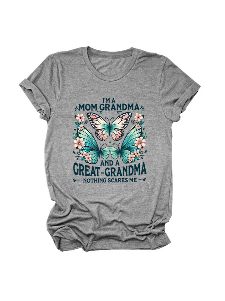 Colorful Women's Cotton TShirt with Butterfly Print for Summer Outings - Picture 17 of 107