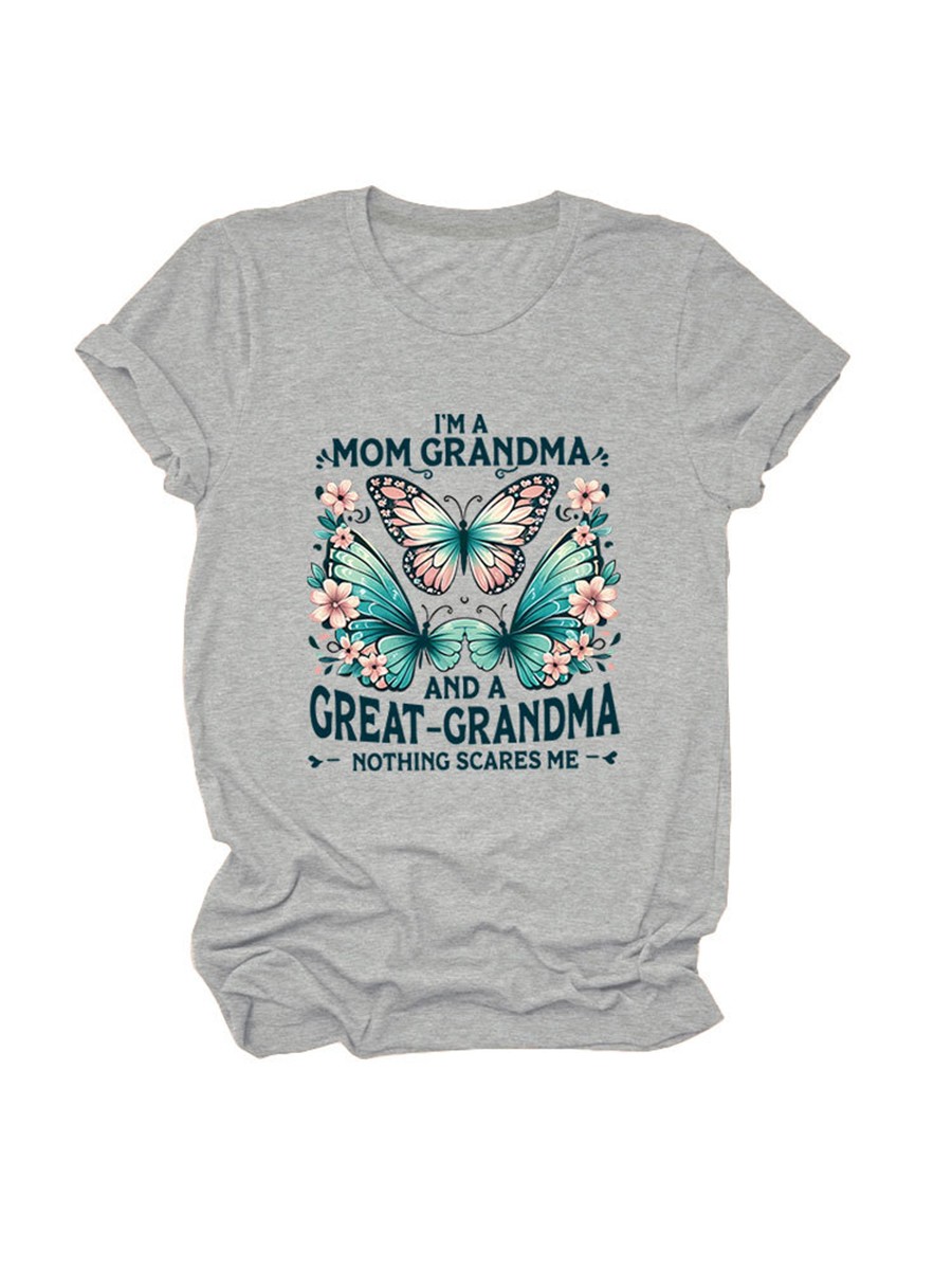 Colorful Women's Cotton TShirt with Butterfly Print for Summer Outings - Picture 25 of 107