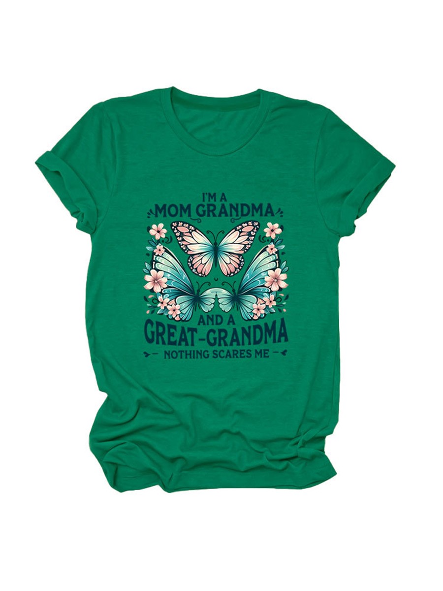 Colorful Women's Cotton TShirt with Butterfly Print for Summer Outings - Picture 85 of 107