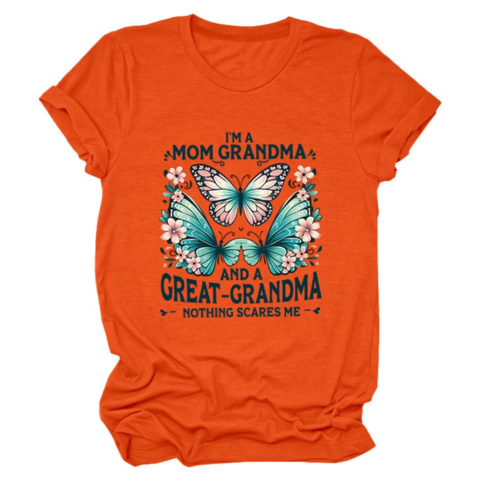 Colorful Women's Cotton TShirt with Butterfly Print for Summer Outings - Picture 88 of 107