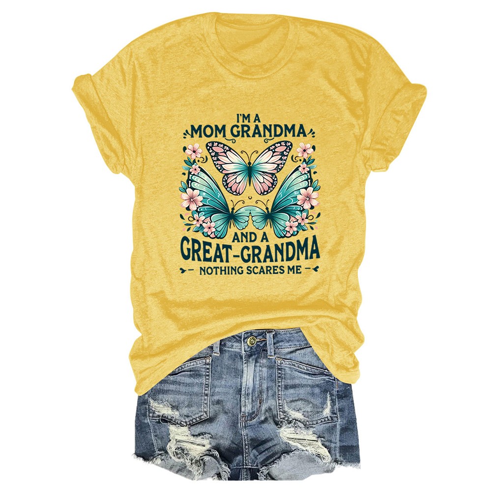 Colorful Women's Cotton TShirt with Butterfly Print for Summer Outings - Picture 31 of 107