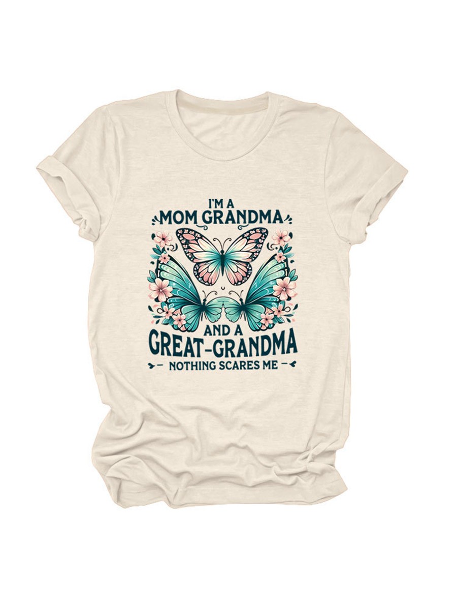 Colorful Women's Cotton TShirt with Butterfly Print for Summer Outings - Picture 13 of 107