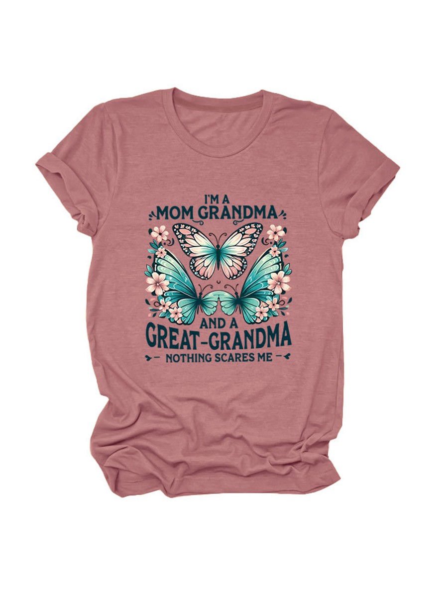 Colorful Women's Cotton TShirt with Butterfly Print for Summer Outings - Picture 45 of 107