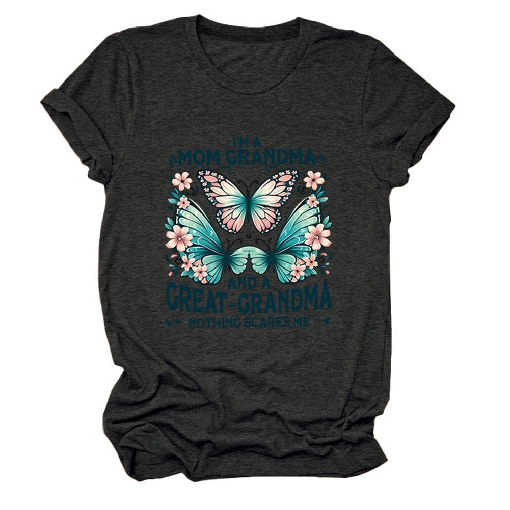 Colorful Women's Cotton TShirt with Butterfly Print for Summer Outings - Picture 80 of 107