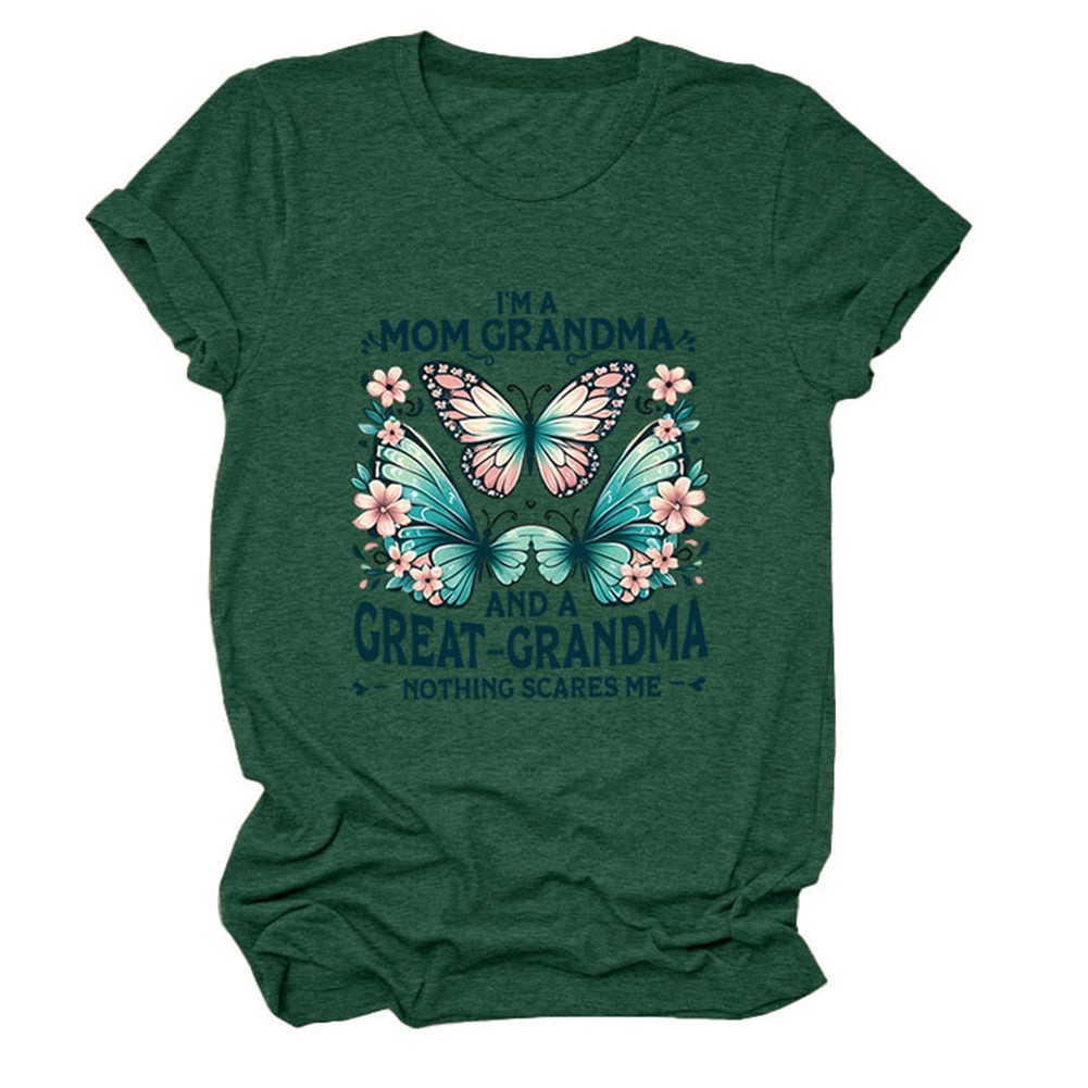 Colorful Women's Cotton TShirt with Butterfly Print for Summer Outings - Picture 60 of 107