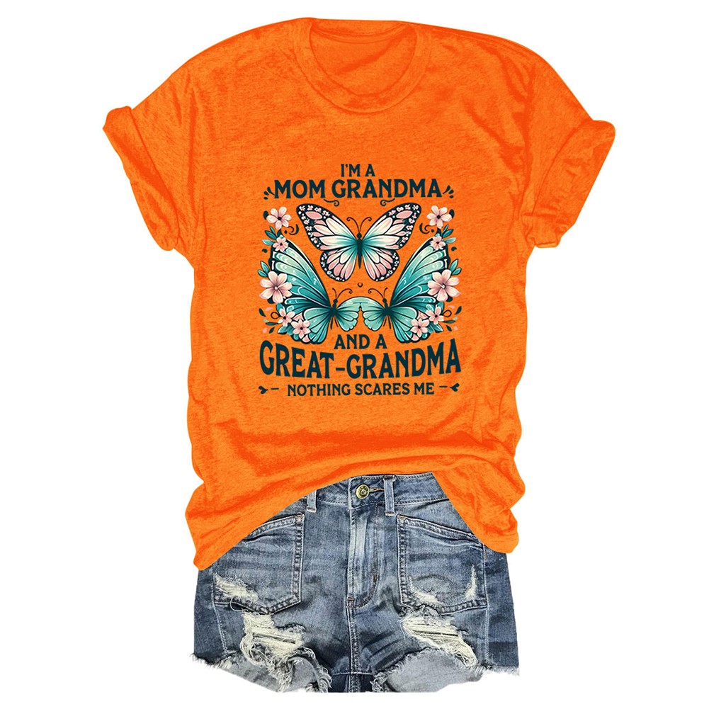 Colorful Women's Cotton TShirt with Butterfly Print for Summer Outings - Picture 91 of 107