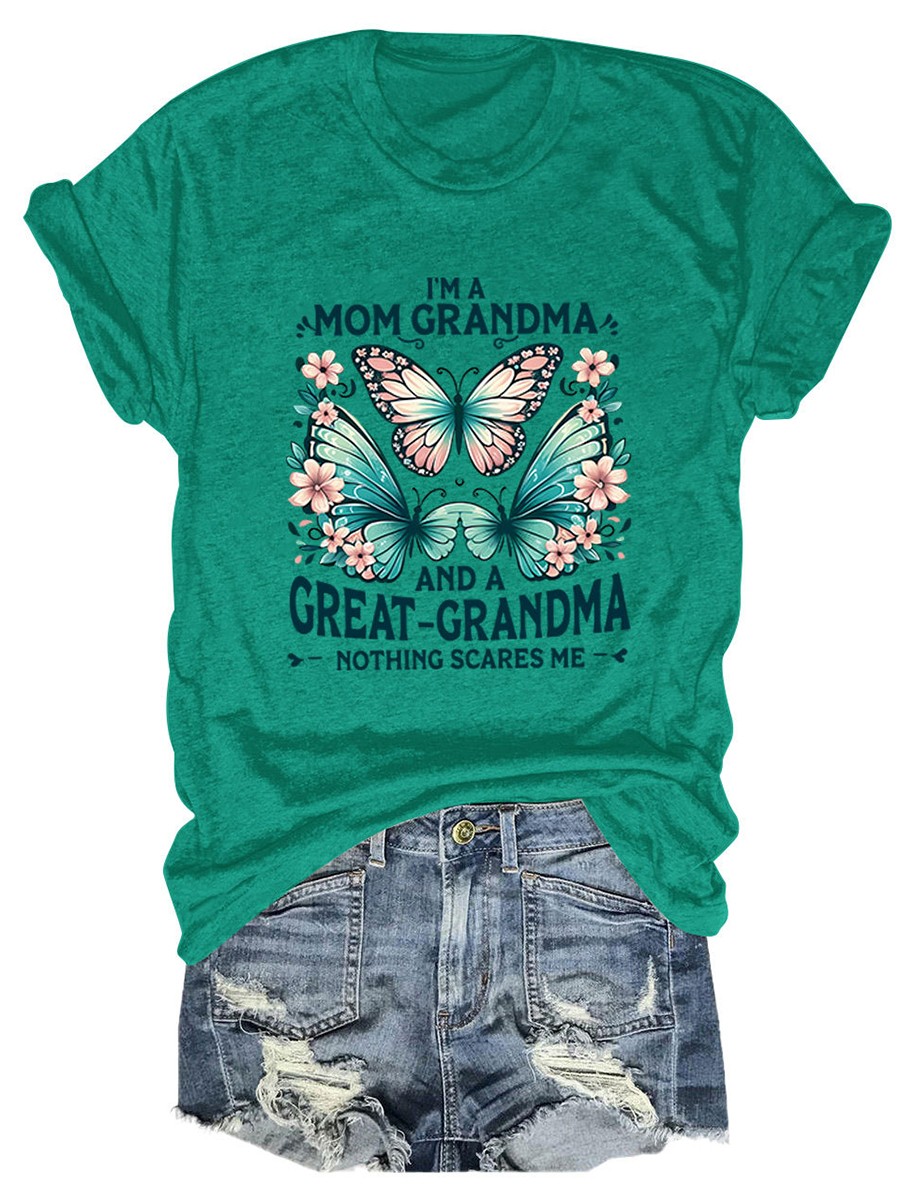 Colorful Women's Cotton TShirt with Butterfly Print for Summer Outings - Picture 86 of 107